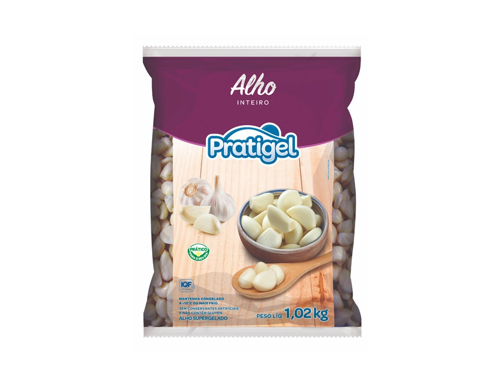 ALHO INTEIRO DESCASCADO CONGELADO PRATIGEL 1,02 KILO BLACK FRIDAY PMG ATACADISTA