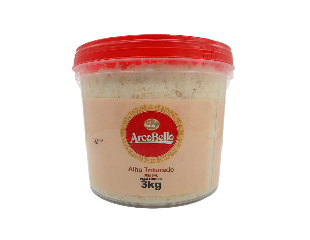 ALHO TRITURADO GRANDE ARCO BELLO (BD 3 KILO) BLACK FRIDAY PMG ATACADISTA