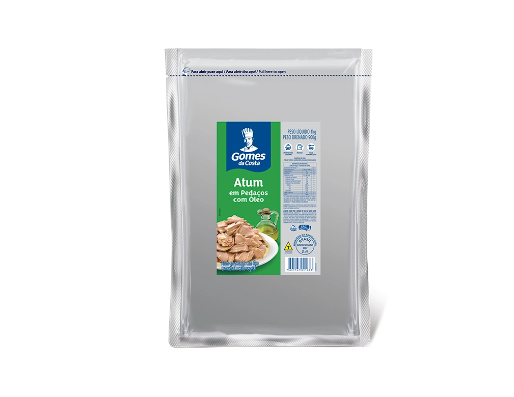 ATUM GRANDE PEDAÇOS EM ÓLEO POUCH GOMES DA COSTA 1 KILO BLACK FRIDAY PMG ATACADISTA