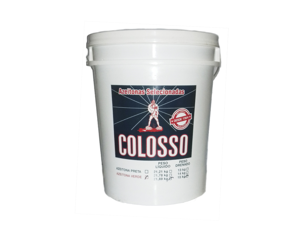 AZEITONA VERDE MÉDIA 24 X 28 COLOSSO (BD GRANDE 15 KILO) BLACK FRIDAY PMG ATACADISTA