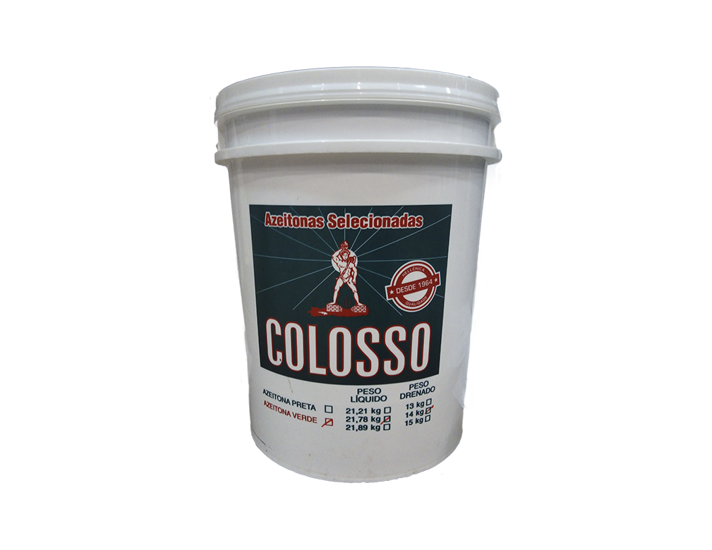 AZEITONA VERDE SEM CAROÇO COLOSSO (BD GRANDE 14 KILO) BLACK FRIDAY PMG ATACADISTA