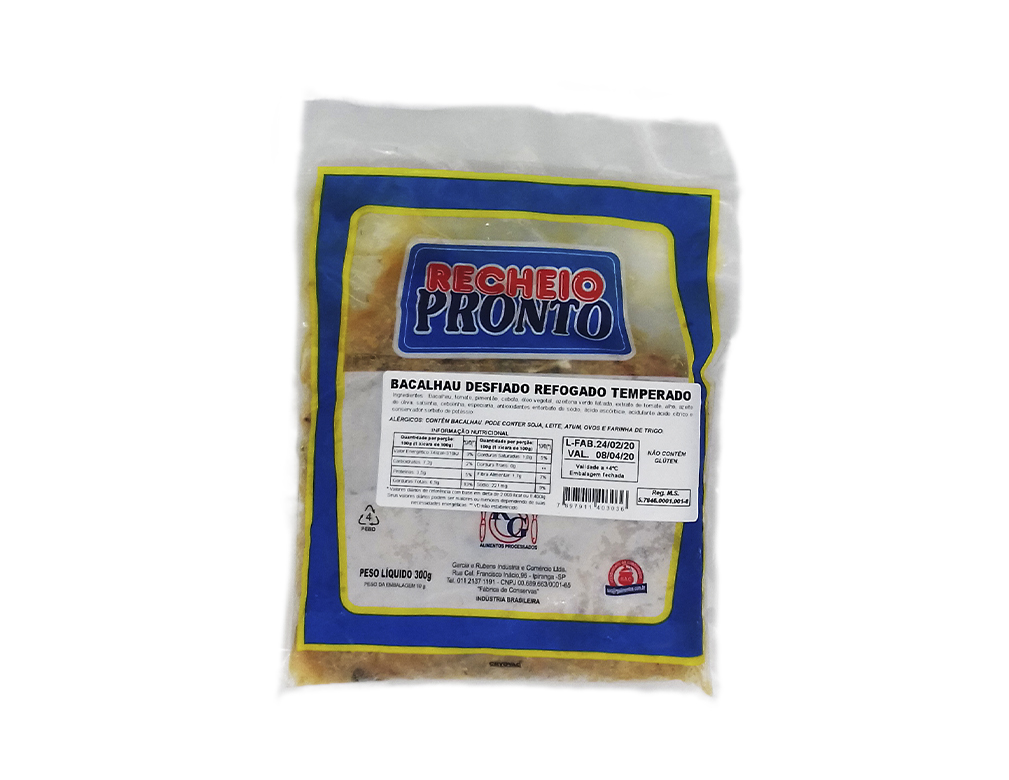 BACALHAU DESFIADO REFOGADO TEMPERADO RG 300 G BLACK FRIDAY PMG ATACADISTA
