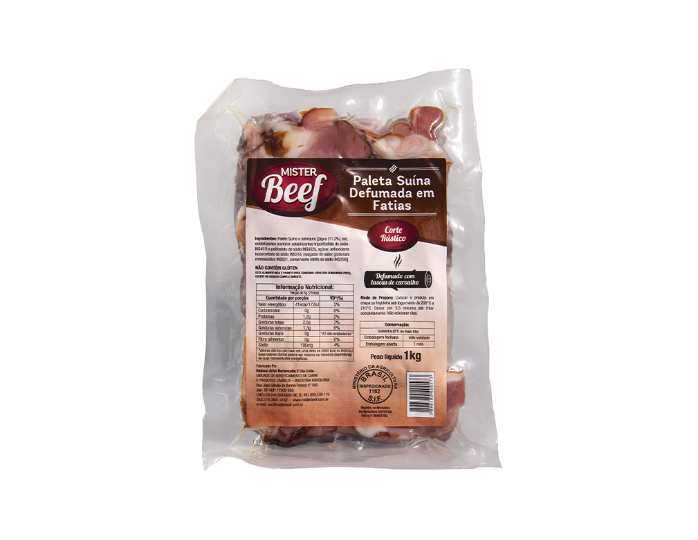 BACON FATIADO "PALETA" MISTER BEEF 1 KILO PCT BLACK FRIDAY PMG ATACADISTA
