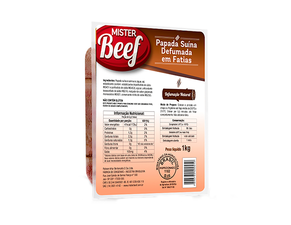 BACON FATIADO "PAPADA" MISTER BEEF 1 KILO PCT BLACK FRIDAY PMG ATACADISTA