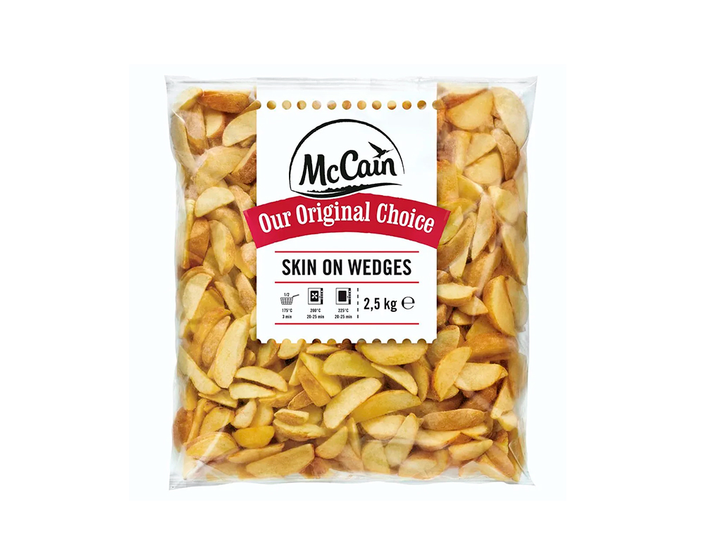 BATATA CONGELADA PRÉ FRITA COM CASCA RÚSTICA SKIN ON WEDGES MCCAIN 2,5 KILO (CX 5 PCT) BLACK FRIDAY PMG ATACADISTA