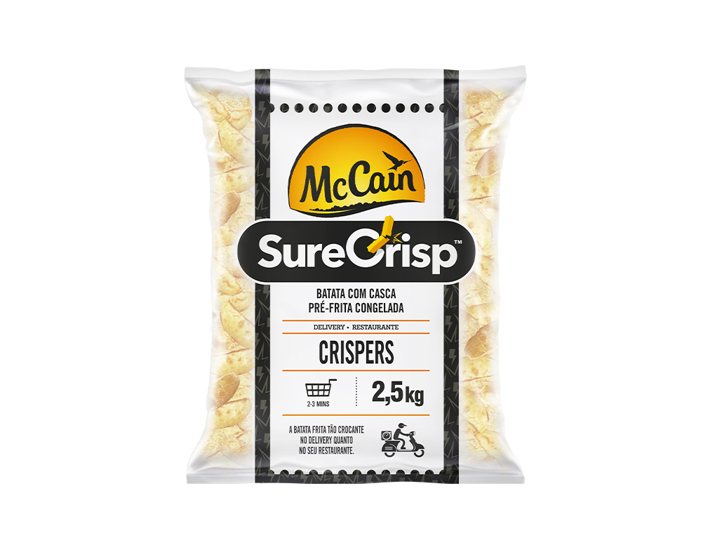 BATATA CONGELADA PRÉ FRITA COM CASCA RÚSTICA SURECRISP CRISPERS MCCAIN 2,5 KILO (CX 5 PCT) BLACK FRIDAY PMG ATACADISTA