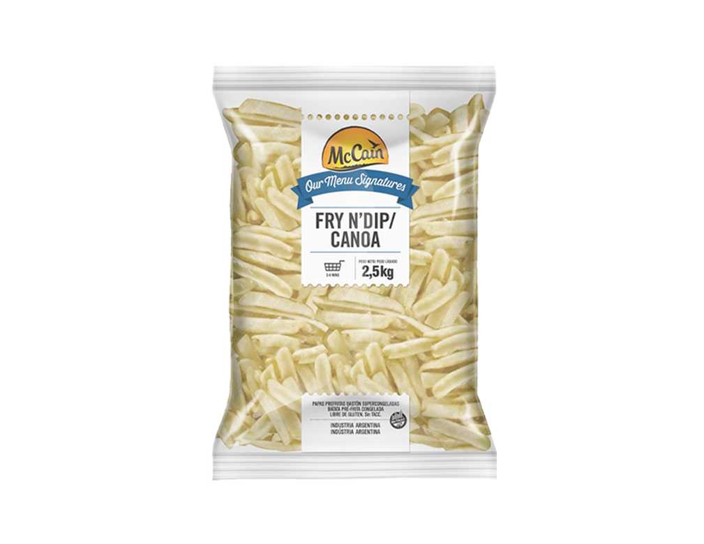BATATA CONGELADA PRÉ FRITA FRY N DIP CANOA MCCAIN 2,5 KILO (CX 6 PCT) BLACK FRIDAY PMG ATACADISTA