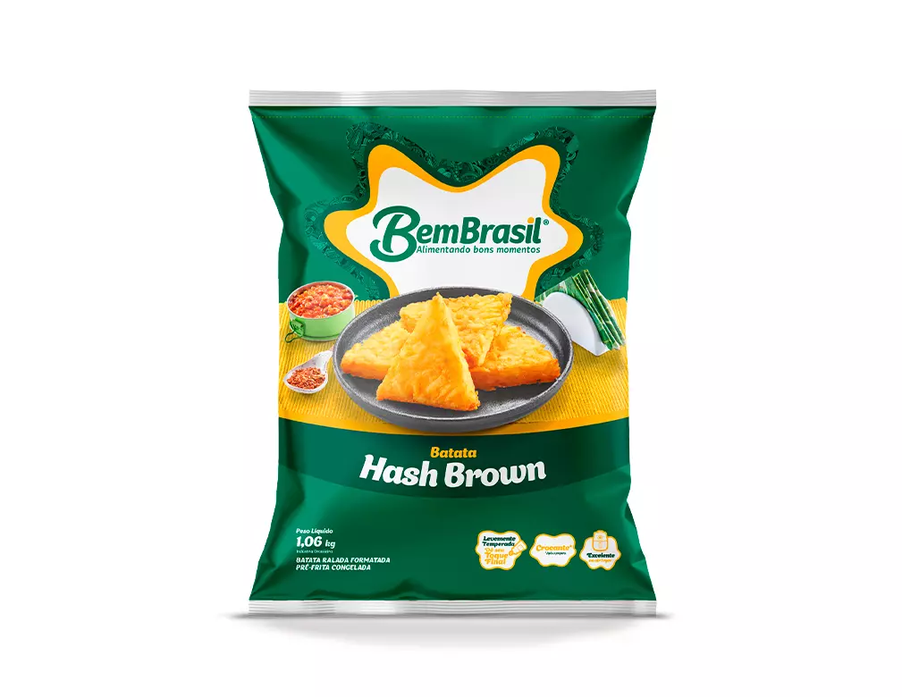BATATA CONGELADA PRÉ FRITA HASH BROWN BEM BRASIL 1,06 KILO BLACK FRIDAY PMG ATACADISTA