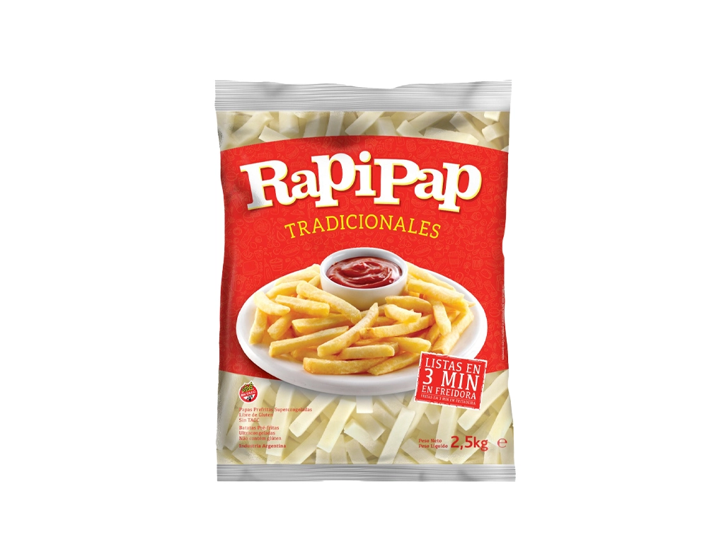 BATATA PALITO CONGELADA PRÉ FRITA 10 MM CORTE TRADICIONAL RAPIPAP 2,5 KILO (CX 6 PCT) BLACK FRIDAY PMG ATACADISTA