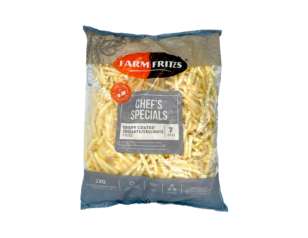 BATATA PALITO CONGELADA PRÉ FRITA 7 MM CORTE FINO CRISPY COATED FARM FRITES 2 KILO (CX 6 PCT) - PMG Atacadista - Melhor Preço em Atacado BATATA PALITO CONGELADA PRÉ FRITA 7 MM CORTE FINO CRISPY COATED FARM FRITES 2 KILO (CX 6 PCT) - produto atacado, food service - PMG Atacadista - Atacado Food Service Itapecerica