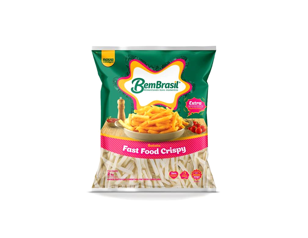 BATATA PALITO CONGELADA PRÉ FRITA 7 MM CORTE FINO FAST FOOD CRISPY BEM BRASIL 2 KILO (CX 6 PCT) BLACK FRIDAY PMG ATACADISTA