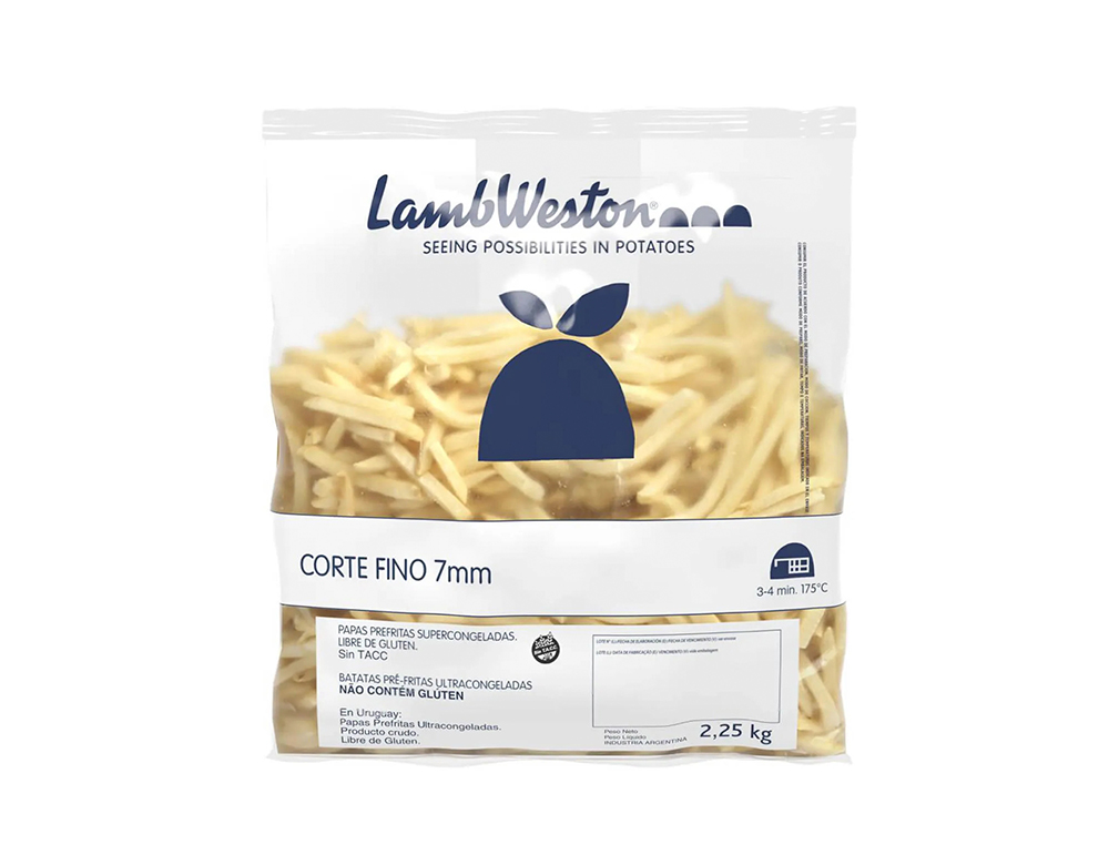 BATATA PALITO CONGELADA PRÉ FRITA 7 MM CORTE FINO LAMBWESTON 2,25 KILO (CX 8 PCT) BLACK FRIDAY PMG ATACADISTA
