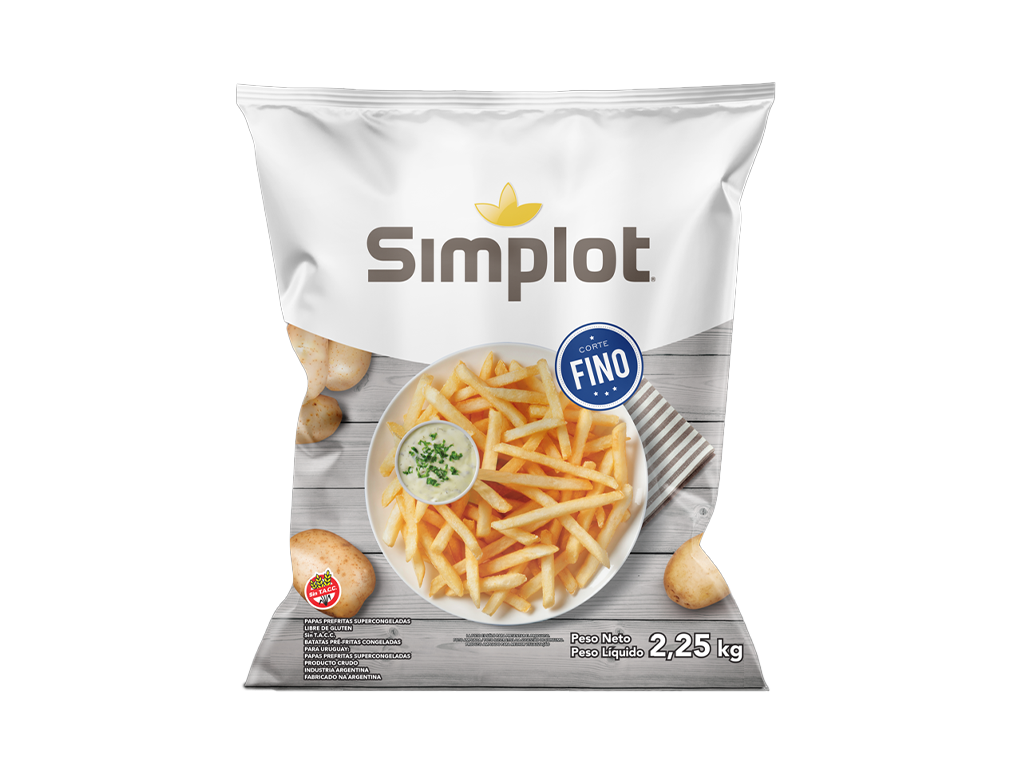 BATATA PALITO CONGELADA PRÉ FRITA 7 MM CORTE FINO SIMPLOT 2,25 KILO (CX 8 PCT) BLACK FRIDAY PMG ATACADISTA