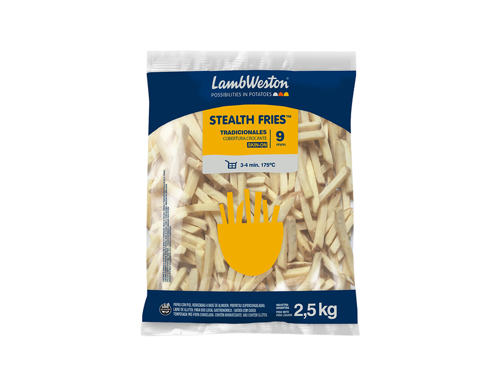 BATATA PALITO CONGELADA PRÉ FRITA 9 MM "COM CASCA" CORTE TRADICIONAL STEALTH FRIES COBERTURA CROCANTE LAMBWESTON 2,5 KILO (CX 6 PCT) - PMG Atacadista - Melhor Preço em Atacado BATATA PALITO CONGELADA PRÉ FRITA 9 MM "COM CASCA" CORTE TRADICIONAL STEALTH FRIES COBERTURA CROCANTE LAMBWESTON 2,5 KILO (CX 6 PCT) - produto atacado, food service - PMG Atacadista - Atacado Food Service Itapecerica