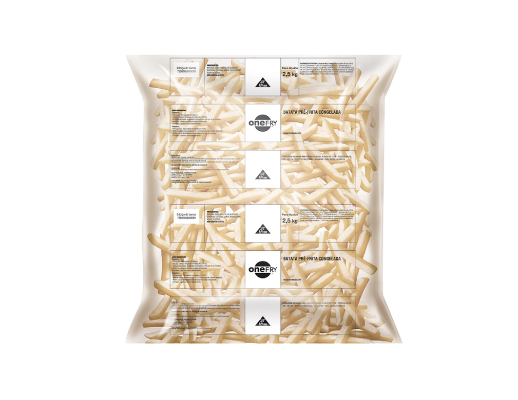 BATATA PALITO CONGELADA PRÉ FRITA 9 MM CORTE TRADICIONAL ONE FRY MCCAIN 2,5 KILO (CX 6 PCT) BLACK FRIDAY PMG ATACADISTA