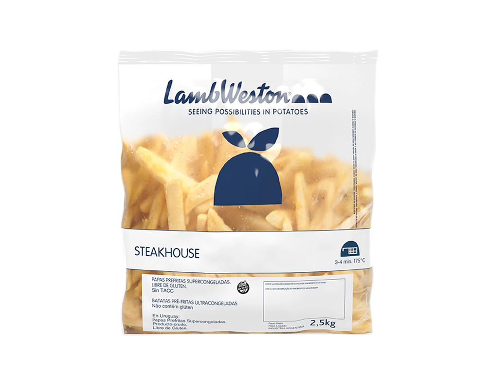 BATATA PALITO CONGELADA PRÉ FRITA 9 X 18 MM STEAKHOUSE LAMBWESTON 2,5 KILO (CX 5 PCT) BLACK FRIDAY PMG ATACADISTA