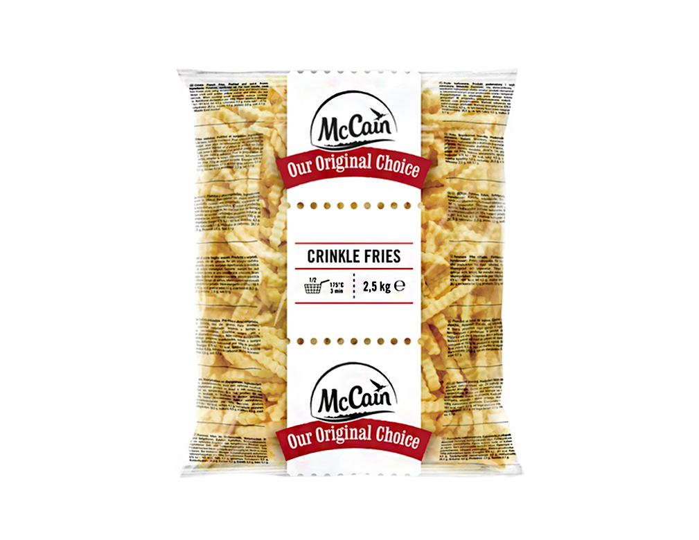 BATATA PALITO CONGELADA PRÉ FRITA CRINKLE FRIES ONDULADA MCCAIN 2,5 KILO (CX 5 PCT) BLACK FRIDAY PMG ATACADISTA