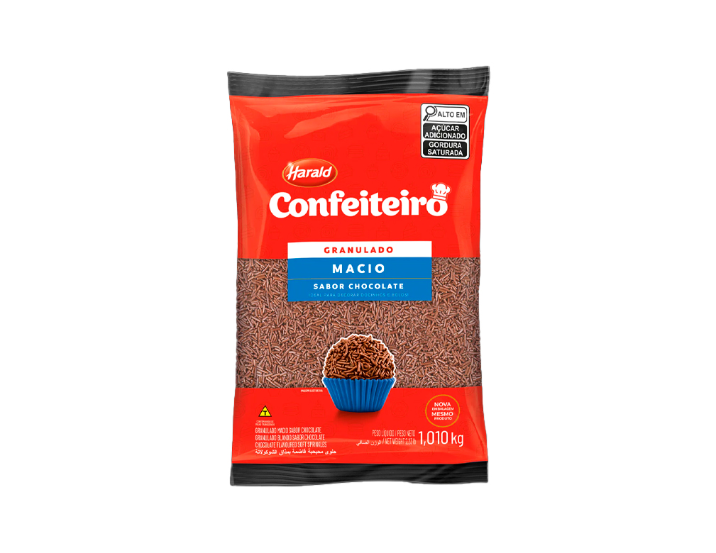 CHOCOLATE GRANULADO MACIO CONFEITEIRO HARALD 1,010 KILO BLACK FRIDAY PMG ATACADISTA