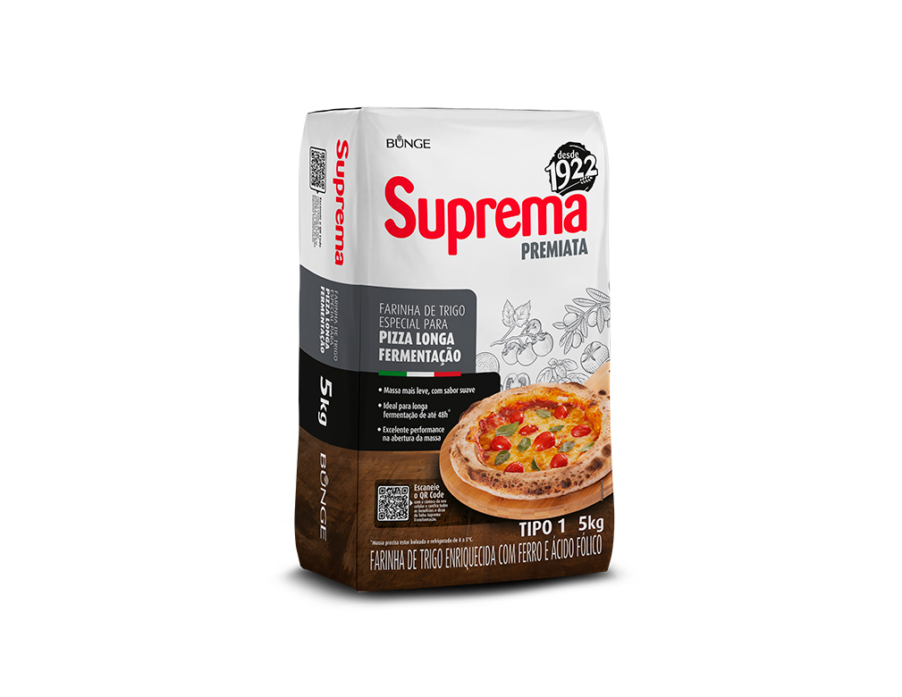 FARINHA DE TRIGO LONGA FERMENTAÇÃO PIZZA SUPREMA BUNGE 5 KILO (FDO 25 KILO) BLACK FRIDAY PMG ATACADISTA