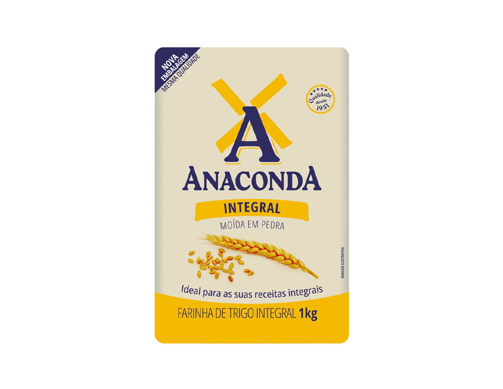 FARINHA DE TRIGO PEQUENA INTEGRAL ANACONDA 1 KILO (FDO 10 KILO) BLACK FRIDAY PMG ATACADISTA