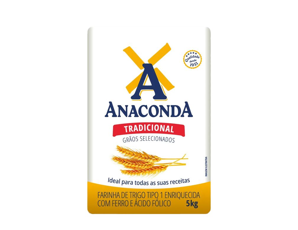 FARINHA DE TRIGO TIPO 1 ANACONDA 5 KILO (FDO 25 KILO) BLACK FRIDAY PMG ATACADISTA