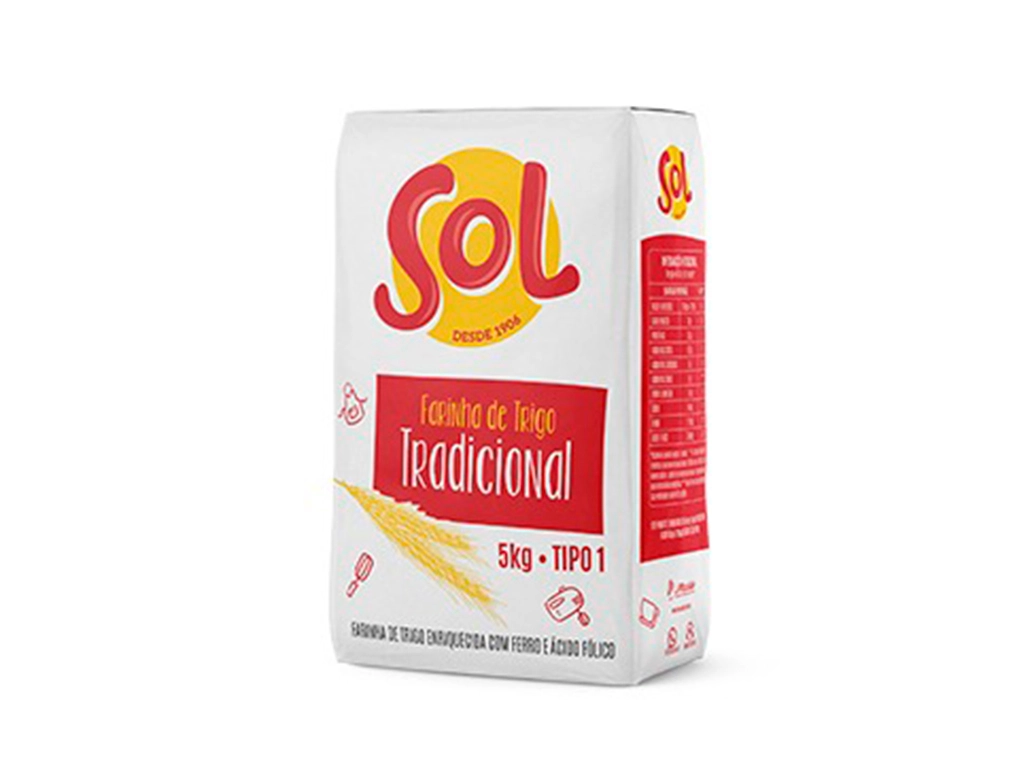 FARINHA DE TRIGO TIPO 1 SOL 5 KILO (FDO 25 KILO) BLACK FRIDAY PMG ATACADISTA