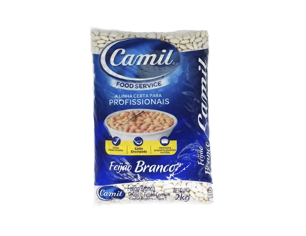 FEIJÃO BRANCO TIPO 1 FOOD SERVICE CAMIL 2 KILO (FDO 5 PCT) BLACK FRIDAY PMG ATACADISTA