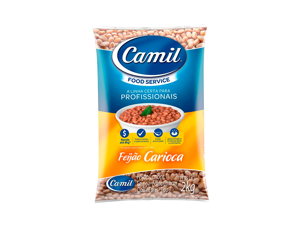 FEIJÃO CARIOCA TIPO 1 FOOD SERVICE CAMIL 2 KILO (FDO 5 PCT) BLACK FRIDAY PMG ATACADISTA