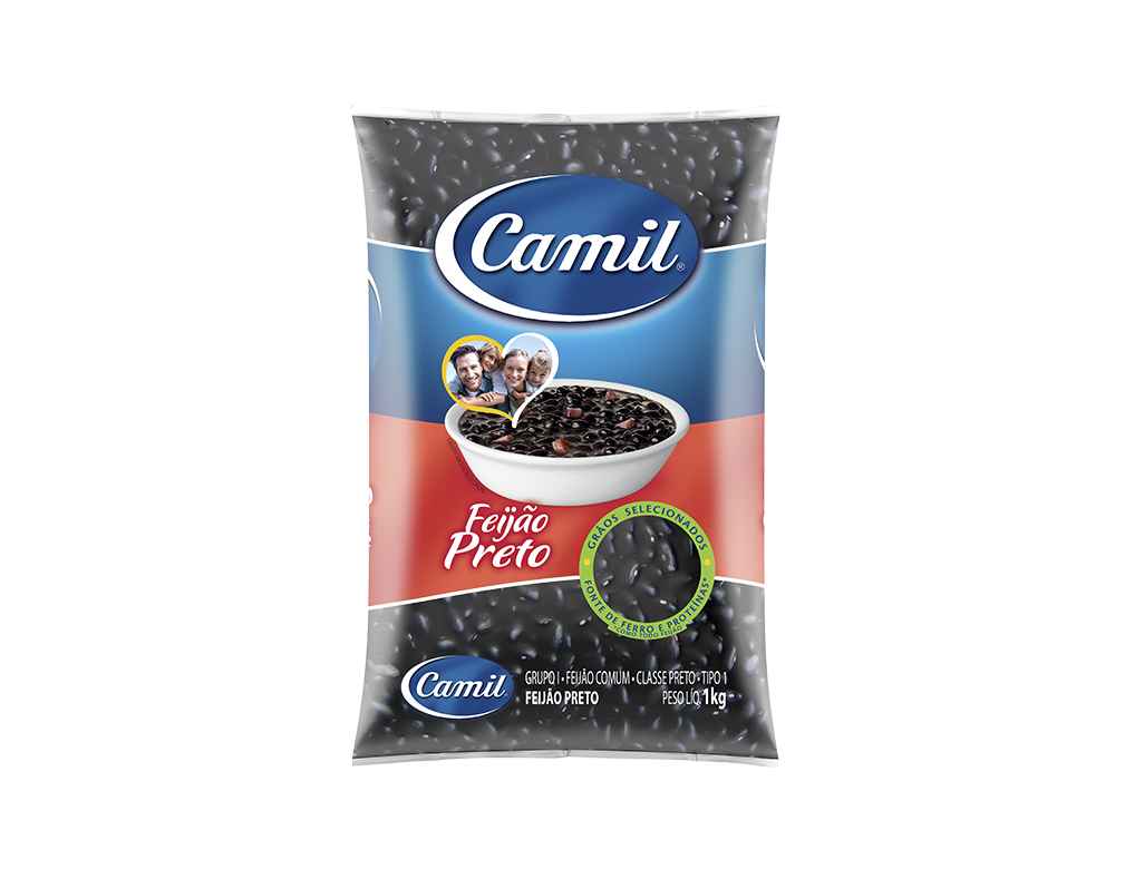 FEIJÃO PRETO TIPO 1 CAMIL 1 KILO (FDO 10 PCT) BLACK FRIDAY PMG ATACADISTA