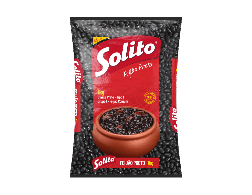 FEIJÃO PRETO TIPO 1 SOLITO 1 KILO (FDO 10 PCT) BLACK FRIDAY PMG ATACADISTA