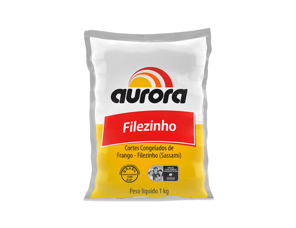 FILEZINHO SASSAMI DE FRANGO CONGELADO AURORA 1 KILO (CX 16 PCT) BLACK FRIDAY PMG ATACADISTA