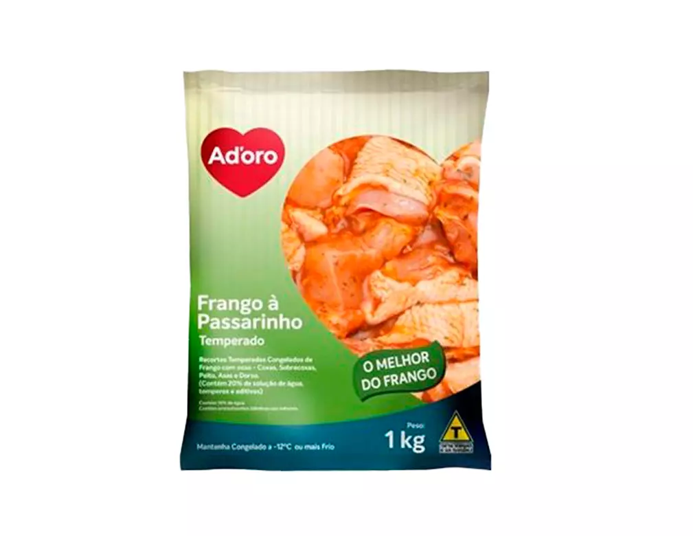 FRANGO A PASSARINHO CONGELADO TEMPERADO ADORO 1 KILO (CX 20 PCT) BLACK FRIDAY PMG ATACADISTA