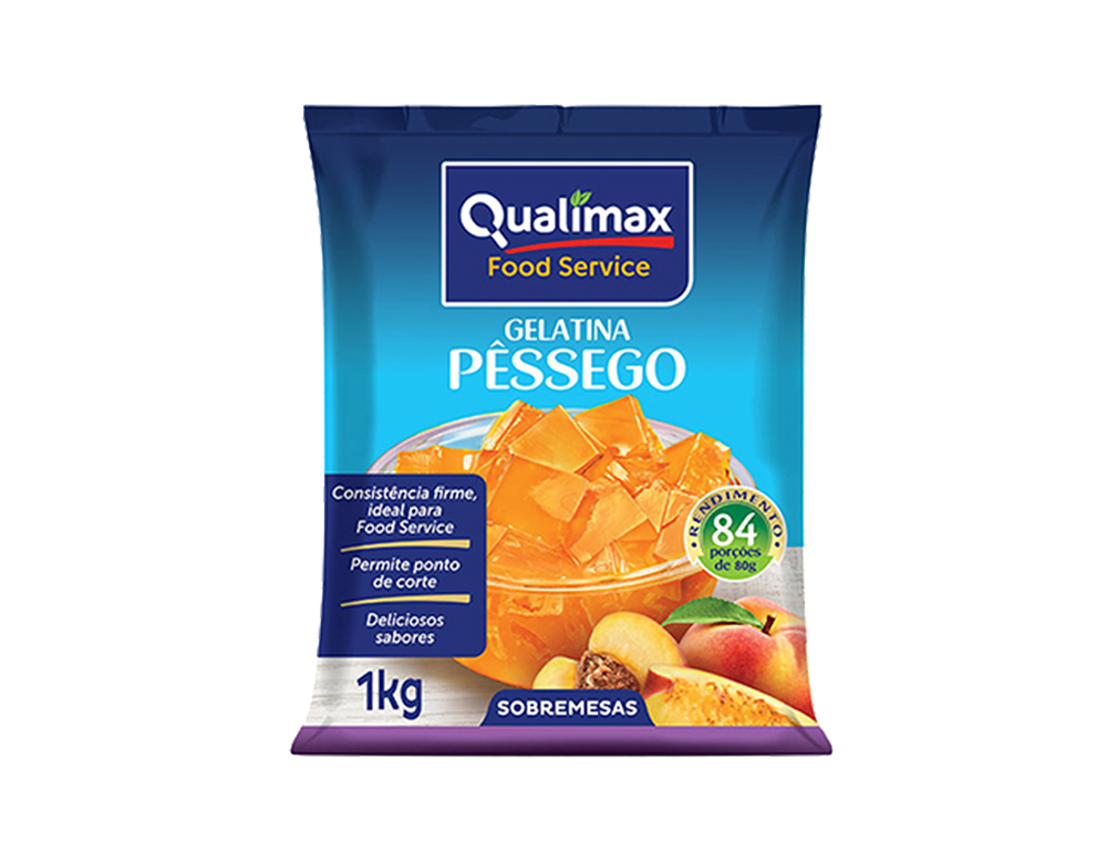 GELATINA PÊSSEGO QUALIMAX 1 KILO BLACK FRIDAY PMG ATACADISTA