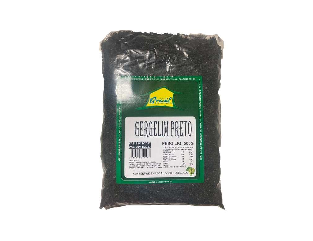 GERGELIM PRETO INDIANO BRASILSECO 500 G BLACK FRIDAY PMG ATACADISTA