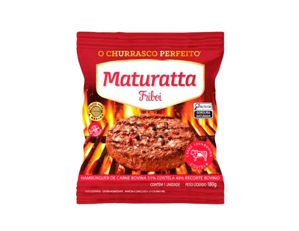 HAMBÚRGUER DE CARNE BOVINA COSTELA MATURATTA FRIBOI 180 G (CX 18 UN) BLACK FRIDAY PMG ATACADISTA