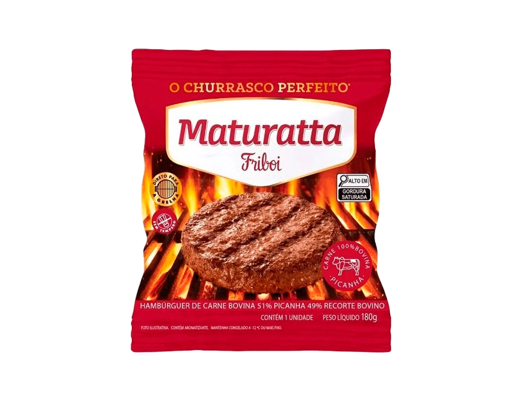 HAMBÚRGUER DE CARNE BOVINA PICANHA MATURATTA FRIBOI 180 G (CX 18 UN) BLACK FRIDAY PMG ATACADISTA