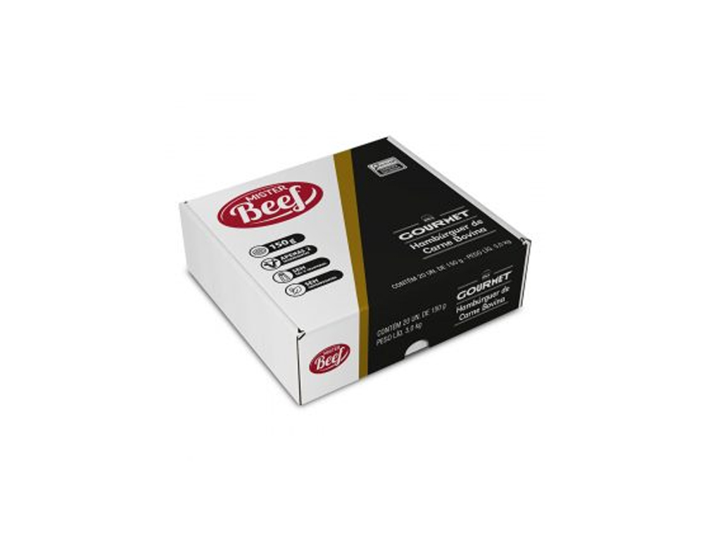 HAMBÚRGUER GRANDE DE CARNE BOVINA GOURMET MISTER BEEF 150 G (CX 20 UN) BLACK FRIDAY PMG ATACADISTA