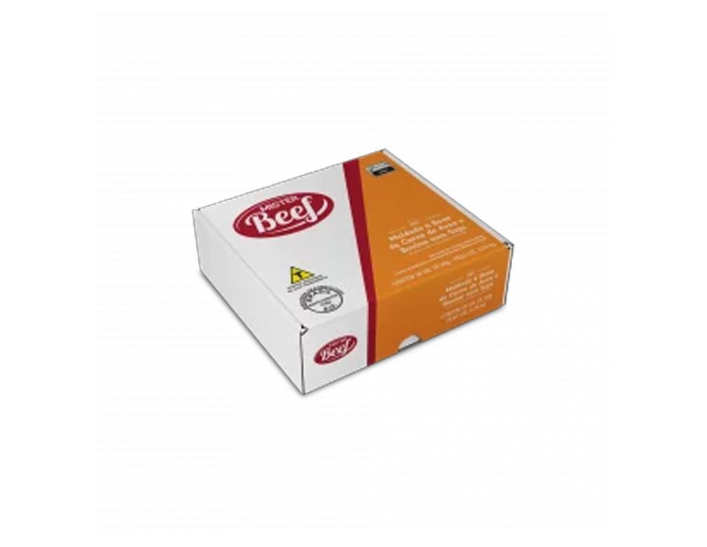 HAMBÚRGUER MÉDIO DE CARNE DE AVES E BOVINA COM SOJA MISTER BEEF 90 G (CX 36 UN) BLACK FRIDAY PMG ATACADISTA