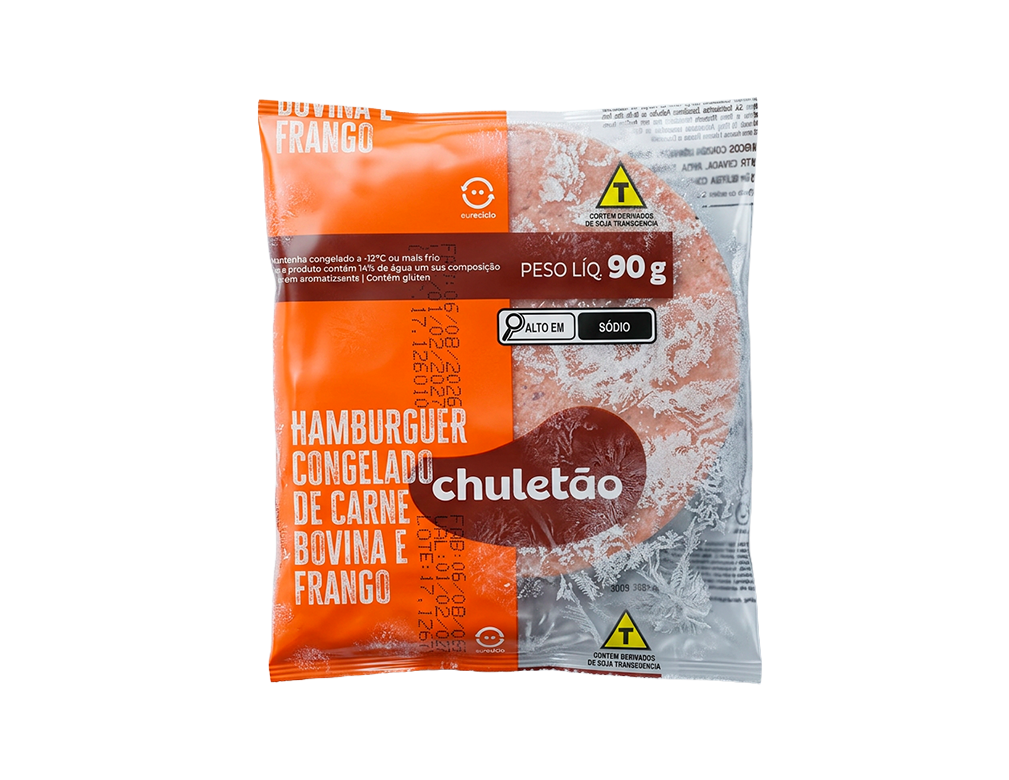 HAMBÚRGUER MÉDIO DE CARNE DE FRANGO E CARNE BOVINA CHULETÃO 90 G (CX 36 UN) - PMG Atacadista - Melhor Preço em Atacado HAMBÚRGUER MÉDIO DE CARNE DE FRANGO E CARNE BOVINA CHULETÃO 90 G (CX 36 UN) - produto atacado, food service - PMG Atacadista - Atacado Food Service Itapecerica