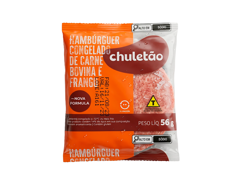 HAMBÚRGUER PEQUENO DE CARNE DE FRANGO E CARNE BOVINA CHULETÃO 56 G (CX 36 UN) - PMG Atacadista - Melhor Preço em Atacado HAMBÚRGUER PEQUENO DE CARNE DE FRANGO E CARNE BOVINA CHULETÃO 56 G (CX 36 UN) - produto atacado, food service - PMG Atacadista - Atacado Food Service Itapecerica
