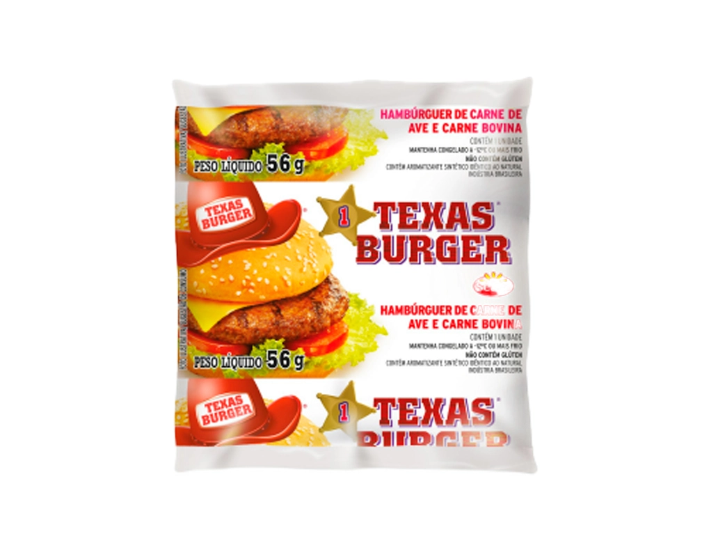 HAMBÚRGUER PEQUENO DE CARNE DE FRANGO E CARNE BOVINA TEXAS BURGUER SEARA 56 G (CX 36 UN) BLACK FRIDAY PMG ATACADISTA