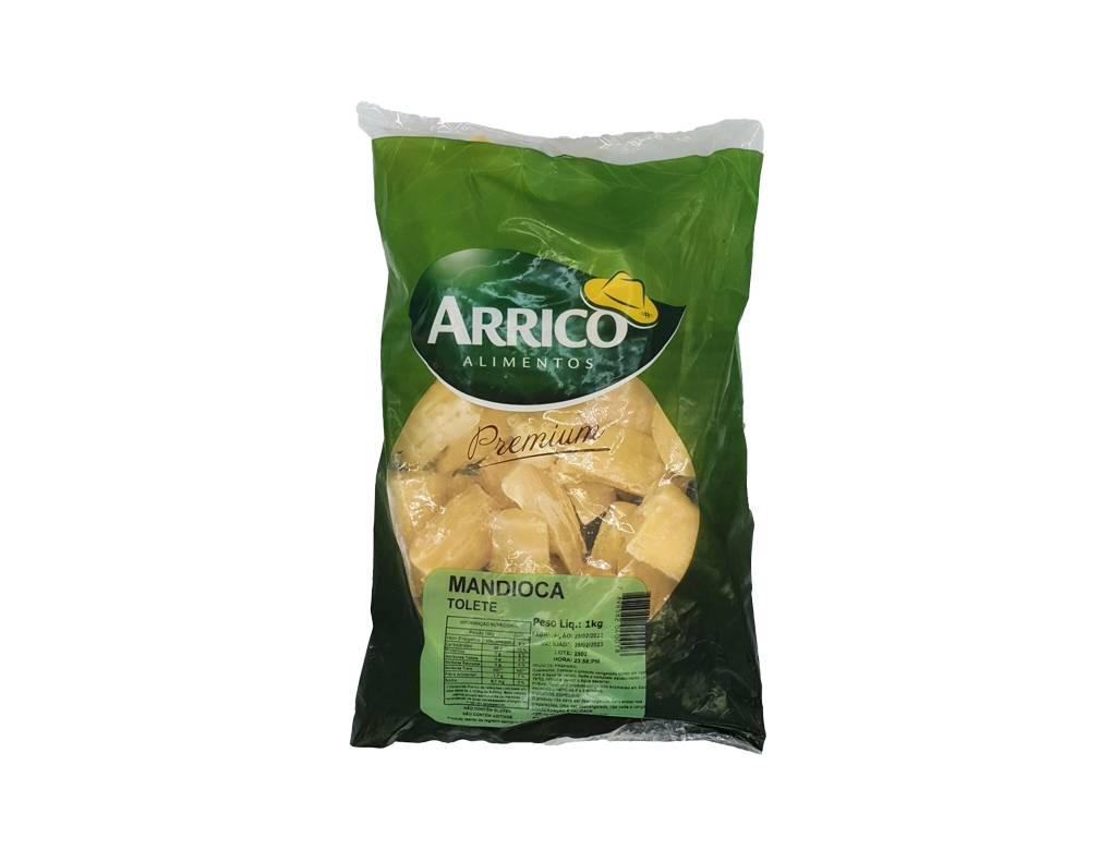 MANDIOCA TOLETE CONGELADA E COZIDA ARRICO 1 KILO (CX 12 PCT) BLACK FRIDAY PMG ATACADISTA