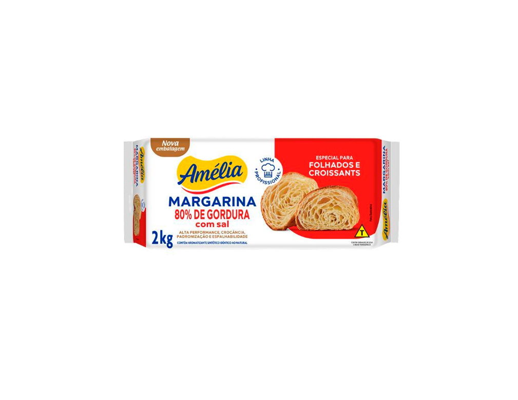 MARGARINA FOLHADOS & CROISSANTS 80 % AMÉLIA 2 KILO (CX 6 UN) BLACK FRIDAY PMG ATACADISTA