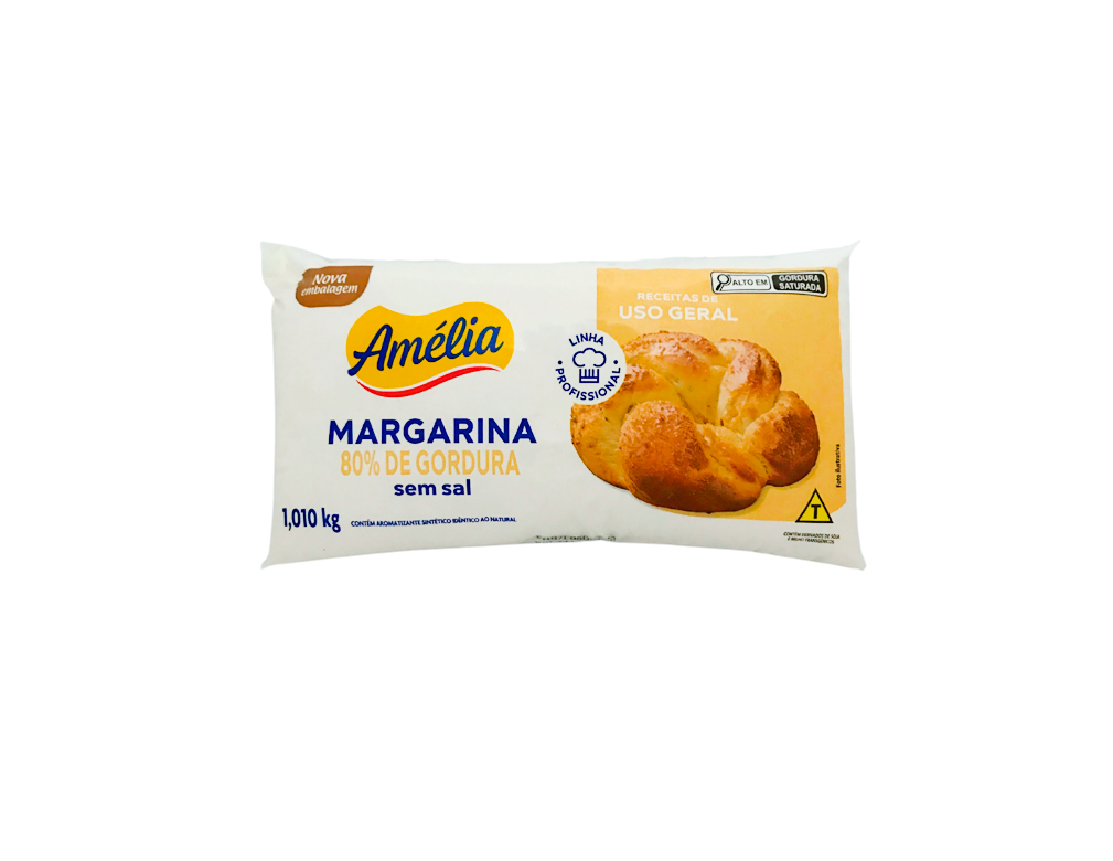 MARGARINA SEM SAL 80 % AMÉLIA 1,010 KILO (CX 12 UN) BLACK FRIDAY PMG ATACADISTA