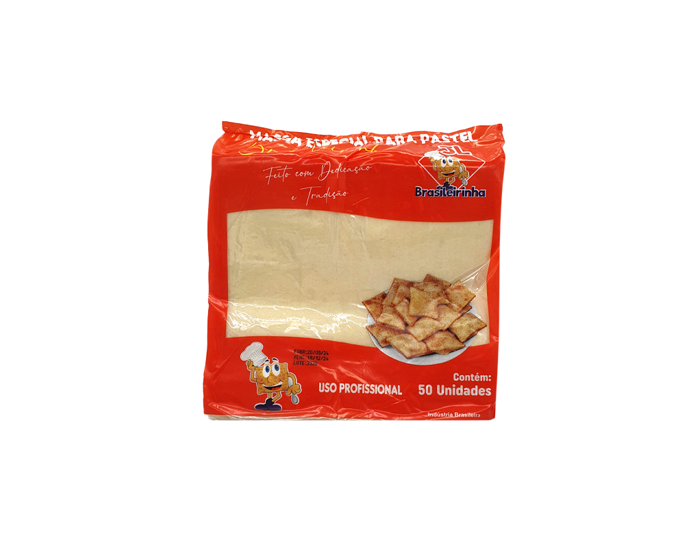 MASSA PARA PASTEL E LASANHA QUADRADA CORTADA BRASILEIRINHA 50 UN BLACK FRIDAY PMG ATACADISTA