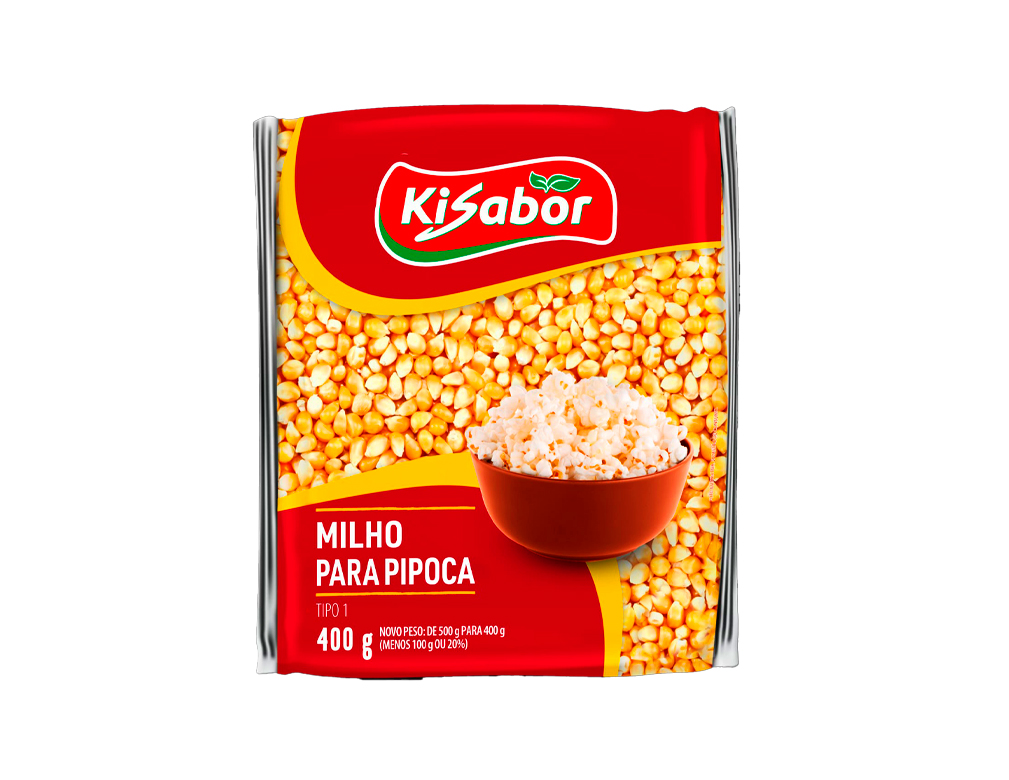 MILHO PARA PIPOCA KISABOR 400 G (FDO 24 PCT) BLACK FRIDAY PMG ATACADISTA