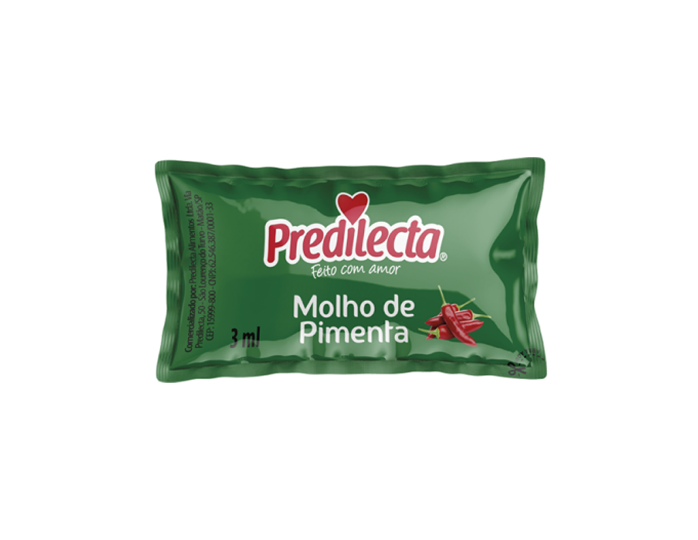 MOLHO DE PIMENTA VERMELHA SACHÊ PREDILECTA 3 G (CX 144 UN) BLACK FRIDAY PMG ATACADISTA