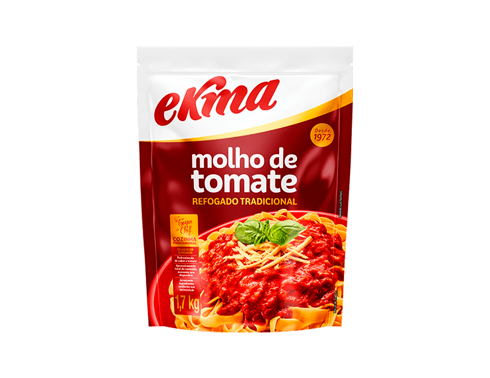 MOLHO DE TOMATE REFOGADO TRADICIONAL EKMA 1,7 KILO (CX 6 BAG) BLACK FRIDAY PMG ATACADISTA