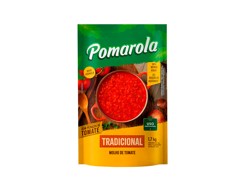 MOLHO DE TOMATE TRADICIONAL POMAROLA 1,7 KILO (CX 6 BAG) BLACK FRIDAY PMG ATACADISTA
