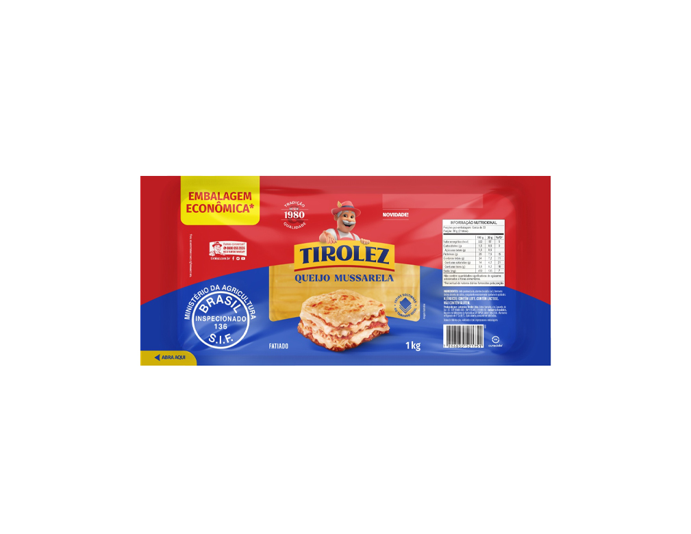 MUÇARELA FATIADA TIROLEZ 1 KG BLACK FRIDAY PMG ATACADISTA